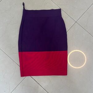BCBGMaxAzria Purple and Red Pencil Skirt